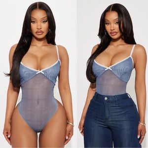 Warm Afternoons Plaid Mesh Bodysuit